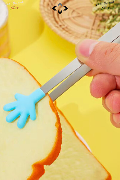 LİGROUND Mini Decorative Serving Tongs Set with Silicone Tips, Non-Slip Holder, Figured Tongs, Kitchen Presentation Turkish Delight Tongs