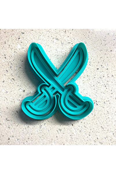 Craftelle Pirate Themed Sword Cookie Cutter and Stamp Set |   Adventure, Nautical Party |   Sugar Paste