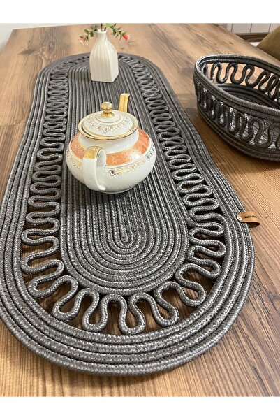 eftlyhome Runner Basket Set, Jute, Wicker, American Service, Cutlery Set, Plate Coaster, Presentation, Bread Basket