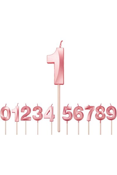 Flippy Diamond Number 1 Candle, 5 x 3.4 cm, Pink