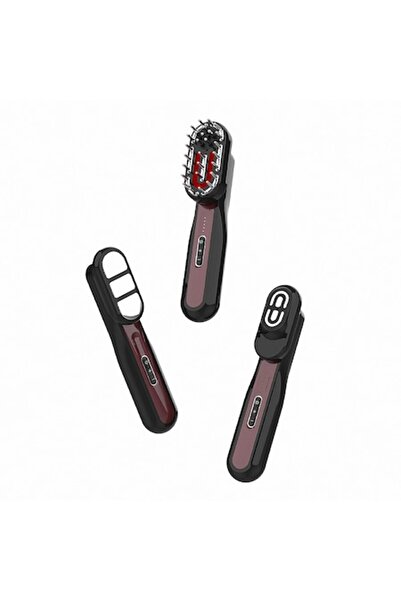 OEM 3-in-1 Multifunctional Massage Brush for Scalp, Face & Body with Red/Blue Light and EMS, Black