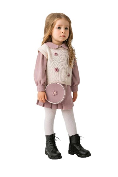 KATIA "Baby Kız Çiçekli Şık Takım 9-24 Ay | Yumuşak Kumaş – Baharlık Elbise Kombini