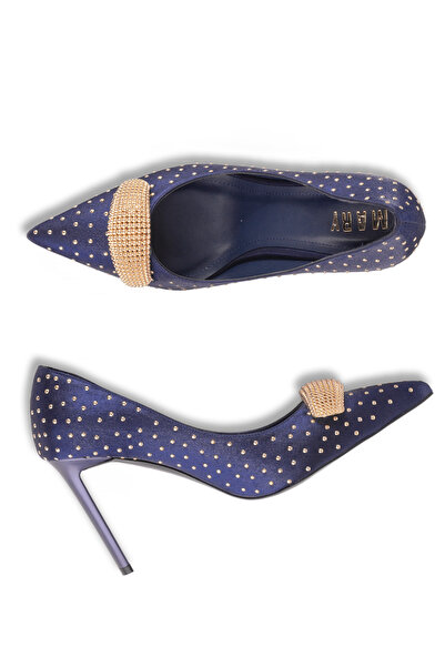 MARY Elegant Design Crocodile Textured High Thin Heel Women's Heeled Shoes with Metal Tip Accessories