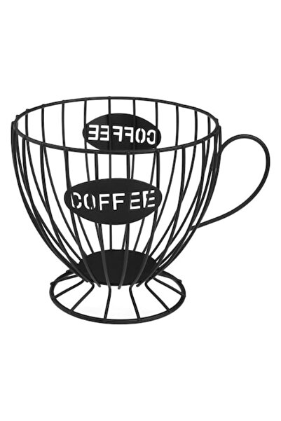 AVA Coffee machine capsule holder, cup shape, metallic, black, Ø15x14 cm