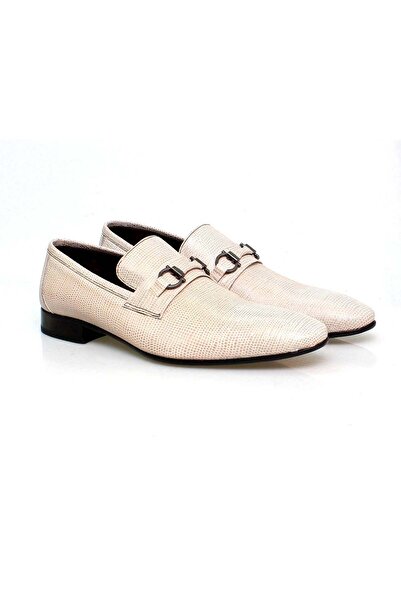 FRANCO CALVANI Beige Color Laceless Genuine Leather Men's Shoes