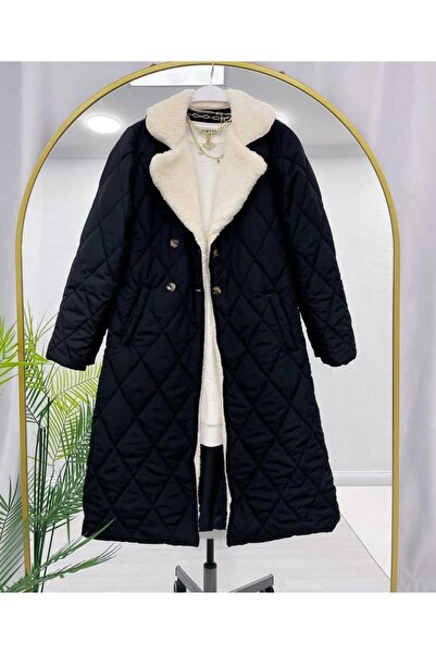 MODA VEDAT Coat with Pockets and Plush Lining Inside