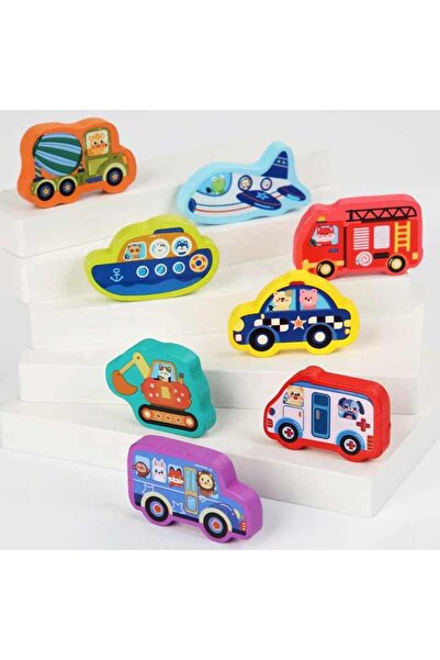 OEM Wooden inset learning game – numbers, letters, vehicles, shapes, multicolor, 3+