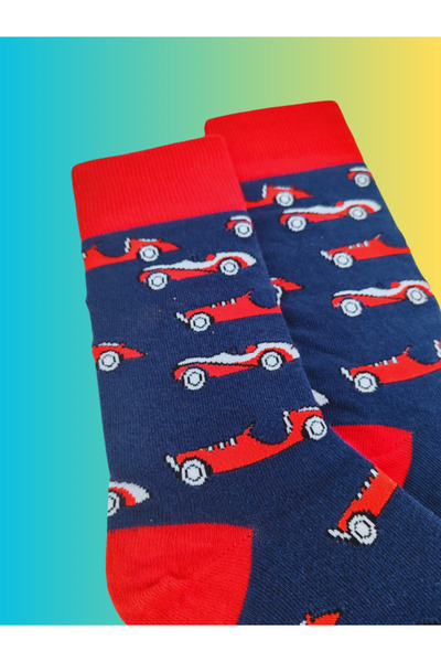 Shuttle Park Special Series Happy Colorful Car Patterned Car Socks Fun Comfortable Stylish Design Style Socks