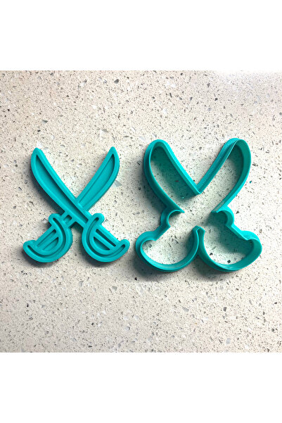 Craftelle Pirate Themed Sword Cookie Cutter and Stamp Set |   Adventure, Nautical Party |   Sugar Paste