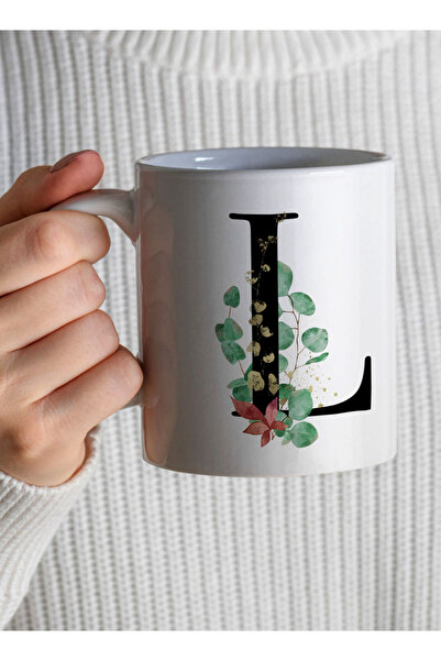LOWHA 11 oz Ceramic Mug with Letter L Design on Both Sides