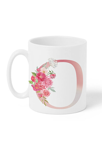 LOWHA 11 oz Ceramic Mug with Letter O Design on Both Sides