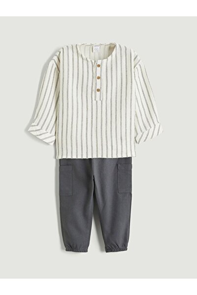 LC Waikiki Lcw Baby Striped Baby Boy Shirt and Pants