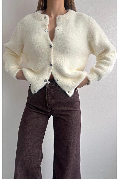 fujya Snap Fastener Beard Knitwear Cardigan