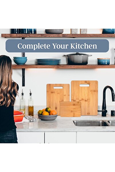 NEONI 3-Piece Bamboo Cutting Board Set - Large, Medium & Small