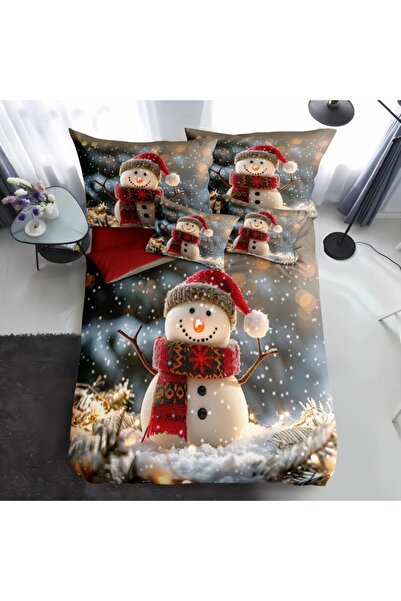 Amigo Finet 3D Printed bedding set, 6 pieces, double bed - Snowman