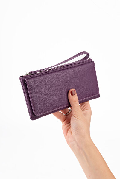 saraci leather craft Women's Vegan Faux Imported Leather Wristlet Wallet – Zippered & Card Holder Portfolio Stylish Long Wallet