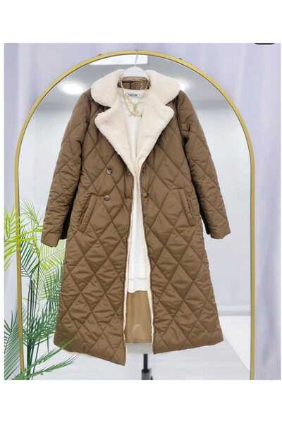 MODA VEDAT Coat with Pockets and Plush Lining Inside