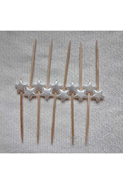 MODA MANANI 40 قطعة من أدوات تنظيف الأسنان على شكل نجمة مزخرفة باللون الأبيض