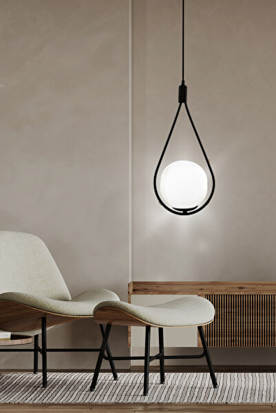 aydın home light Venüs Tekli Glop Camlı Avize Oturma Odası, Salon, Mutfak, Ho...