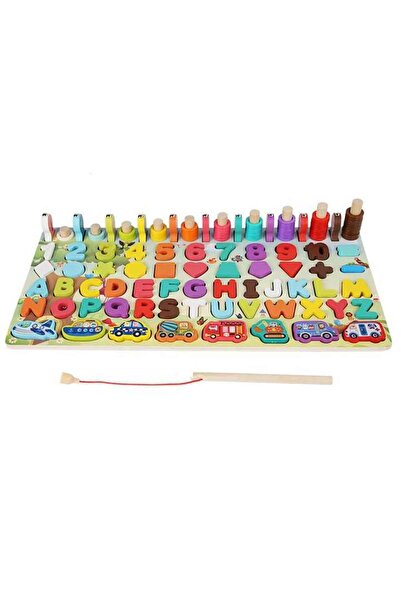 OEM Wooden inset learning game – numbers, letters, vehicles, shapes, multicolor, 3+