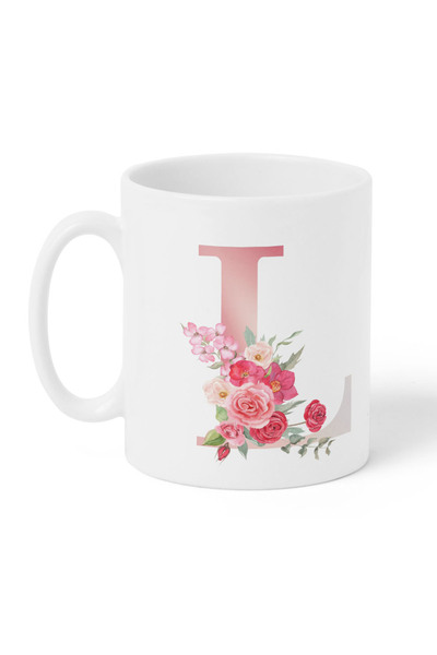 LOWHA 11 oz Ceramic Mug with Letter L Design on Both Sides