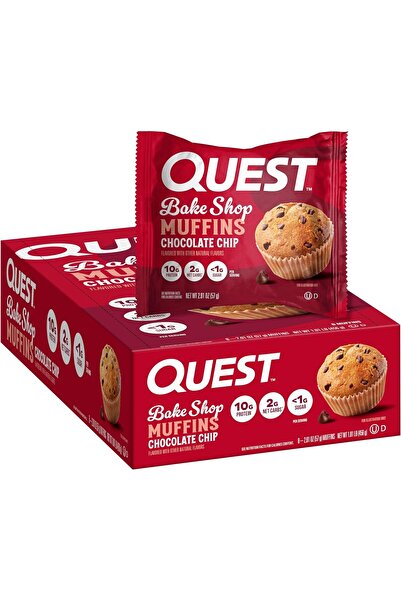 Quest Bake Shop, Chocolate Chip Muffins, 10g Protein, 2g Net Carbs, Less than 1g Sugar, 8 Count