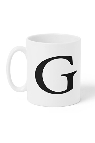 LOWHA 11 oz Ceramic Mug with Letter G Design on Both Sides