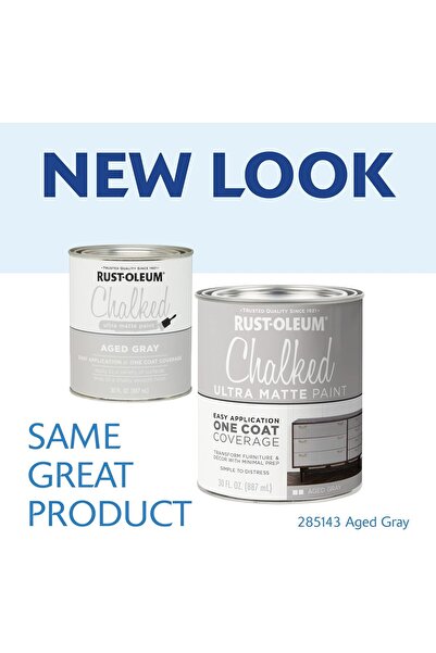 Generic Rust-Oleum Aged Gray 285143 Ultra Matte Interior Acrylic Chalked Paint 30 oz (Pack of 1)