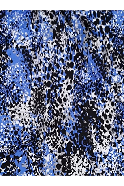 GENCULUS Women's V-Neck Colorful Leopard Pattern Gather Detail Single Jersey Blouse