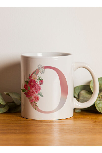 LOWHA 11 oz Ceramic Mug with Letter O Design on Both Sides