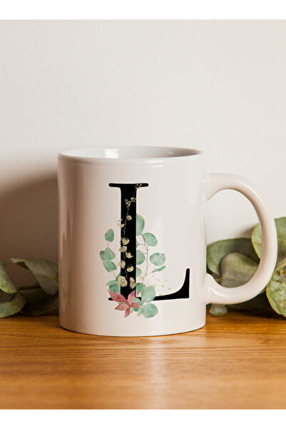 LOWHA 11 oz Ceramic Mug with Letter L Design on Both Sides