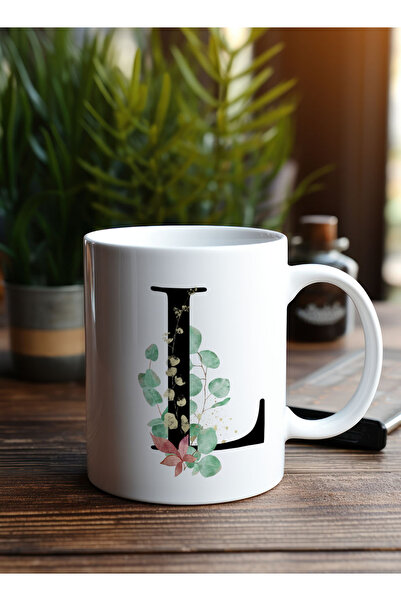 LOWHA 11 oz Ceramic Mug with Letter L Design on Both Sides