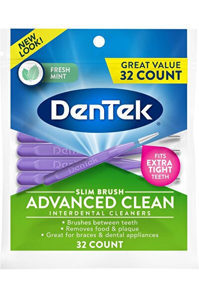DENTEK Slim Brush Interdental Cleaners, Extra Tight, 32 Count