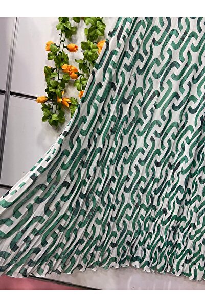 edu collection Patterned Chiffon Bohe Bell Skirt with Lining