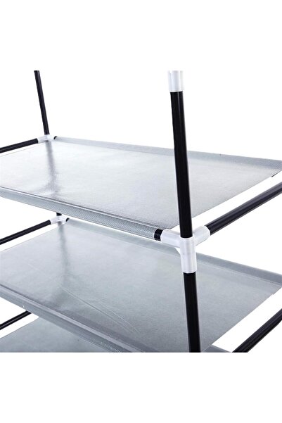 Generic 10-Tier Foldable Shoe Rack with Cover - 25-Pair (157x59x28cm) Brown