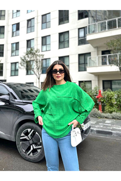 GENCULUS Women's Bat Sleeve Aerobin Fabric Blouse