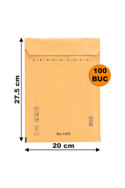 OEM Set of 100 Brown Shockproof Bubble Mailers D14, 200x275+50 mm, Self-Adhes...
