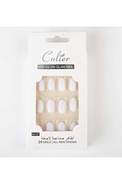 colier Kolier 24-piece Shiny Artificial Nails - White