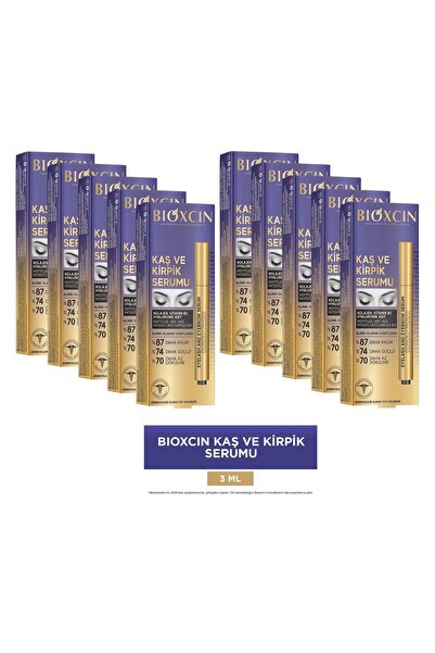 Bioxcin Kaş Kirpik Serumu - Kolajen Hyaluronik Asit Hint Yağı Keratin Peptidleri 10 adet