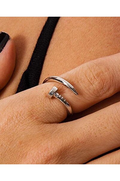 zeynep Z&D Accessory 316l Gold Çelik Crtier Çivi Trend Yüzük