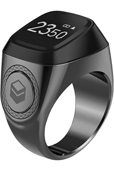 Generic Metal Alloy M02/M02 Pro Smart Zikr Ring Counter with Charging Case (M02Pro, Space Gray, 22mm)