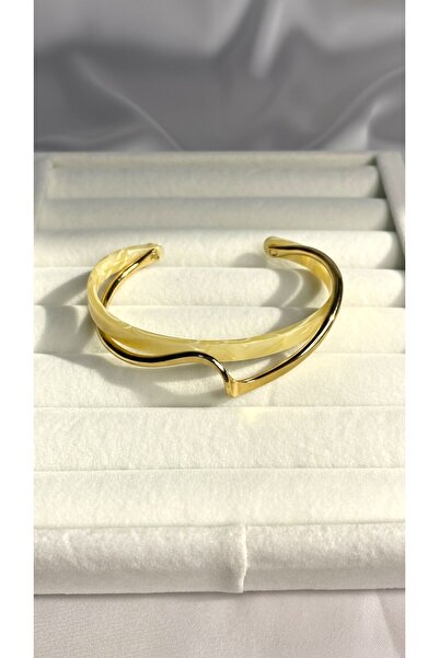 ATALYA ACCESSORY Detaylı Dalgalı Gold Kadın Kelepçe Bileklik – Ayarlanabilir,...