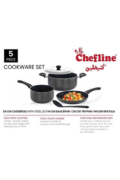 Chefline Non Stick Cookware Set, 5 pcs, INDP