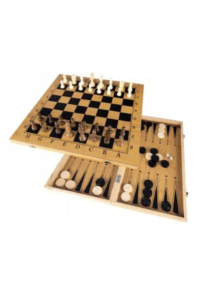 MASHASHOP Set de jocuri - șah, dame și table, piese incluse, tablă pliabilă, ...