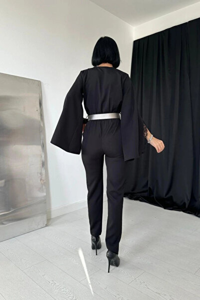 GENCULUS Black Slit Jumpsuit