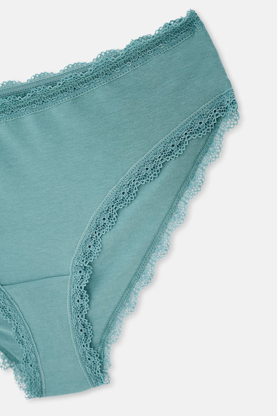 Dagi Blue-Mint-Powder Women's 3-Piece Lace Detailed Plain Hipster Panties