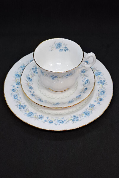 Royal Malvern Bone China Blue White Tea Cup 3 Pieces 170 ml