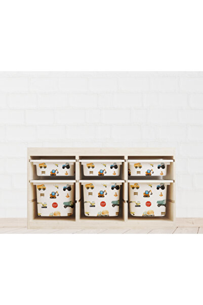 Chickiddies Trofast İnşaat Temalı Sticker - Çocuk Odası Oyuncak Düzenleme Eti...