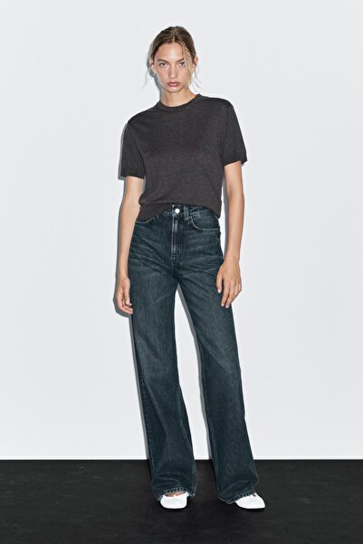 Massimo Dutti Yüksek bel geniş paça jean