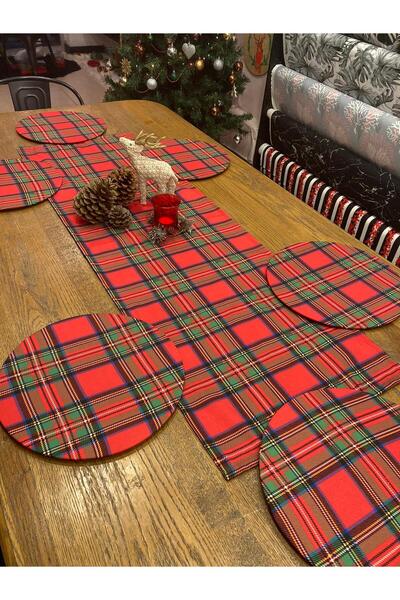 TUĞÇE DEMİR HOME DESIGN YILBAŞI EKOSE RUNNER SUPLA TAKIM